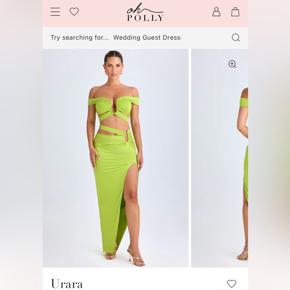 Oh Polly Small Lime Green Cut-Out Maxi Dress